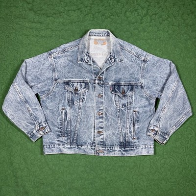 Vintage Levis Trucker Jacket Mens XL Baggy Acid Wash Type 3 Made in USA 70507