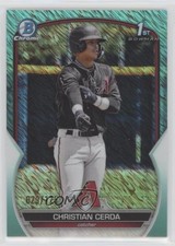 2023 Bowman Chrome Prospects Aqua Shimmer Refractor 29/125 Christian Cerda 9b3