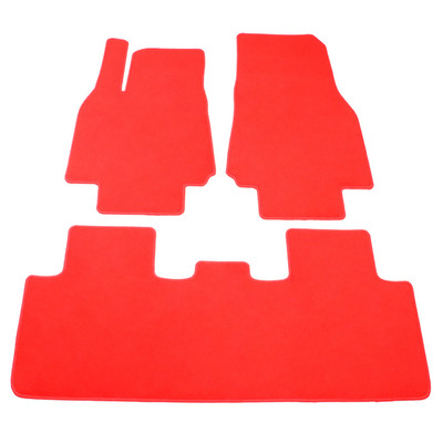 Fits 20-24 Tesla Model Y 4Dr Red Nylon Floor Mat Car Carpet Front Rear 3PCS