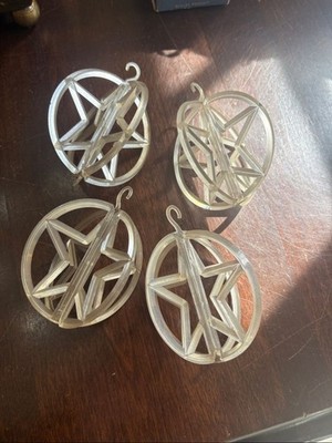 4 Vintage 1950s Clear Lucite/Plastic Lapin Ornaments