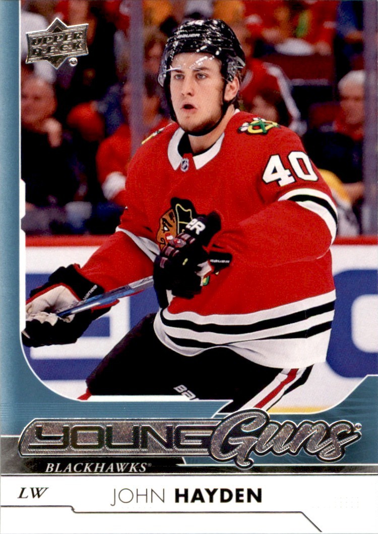 John Hayden 2017-18 Upper Deck Young Guns RC #211 Chicago Blackhawks