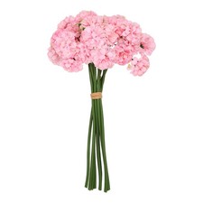 Artificial Ball Hydrangea Silk Flower with Bendable Stems, Autumn Pink