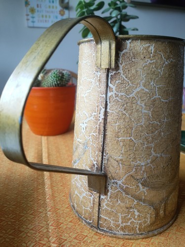 Contemporary Fine Art galvanized zinc jug with Geese Mothers and Goslings scene - Picture 7 of 15