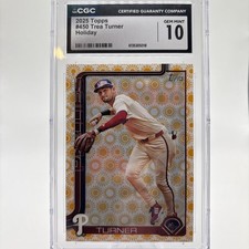 2025 Topps Series 2 - Trea Turner #450 Holiday Graded 10