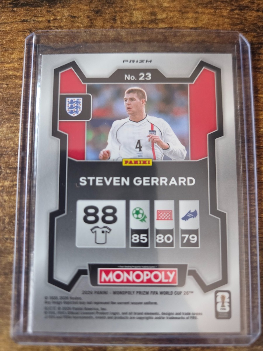 2026 Monopoly Prizm FIFA World Cup Steven Gerrard Gold Cracked Ice