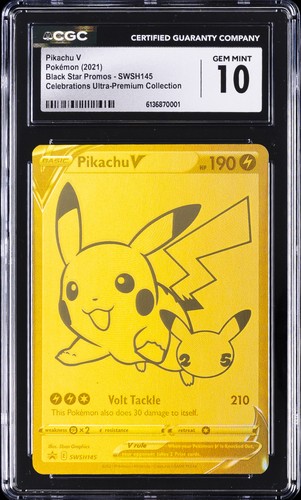 2021 POKÉMON BLACK STAR PROMOS #SWSH145 PIKACHU V CGC 10 GEM MINT