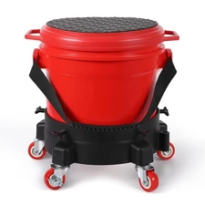 5 Gallon Bucket Dolly Wash Drum Cart Rolling 5 Caster Dolly for Auto Cleaning