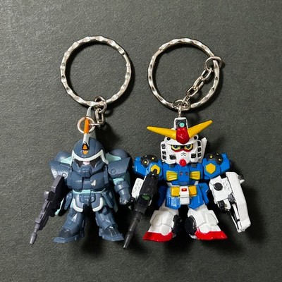 E2441 Set of 2 Gundam Japanese Shokugan Mini Figure Keychains J3