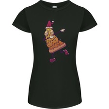 Camiseta A Slice of Christmas Pizza Divertida Navidad Mujer Corte Pequeño