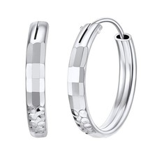 Shiny Silver 20MM Hoop Earrings for Women, Sterling Silver Huggie Small Tiny ...