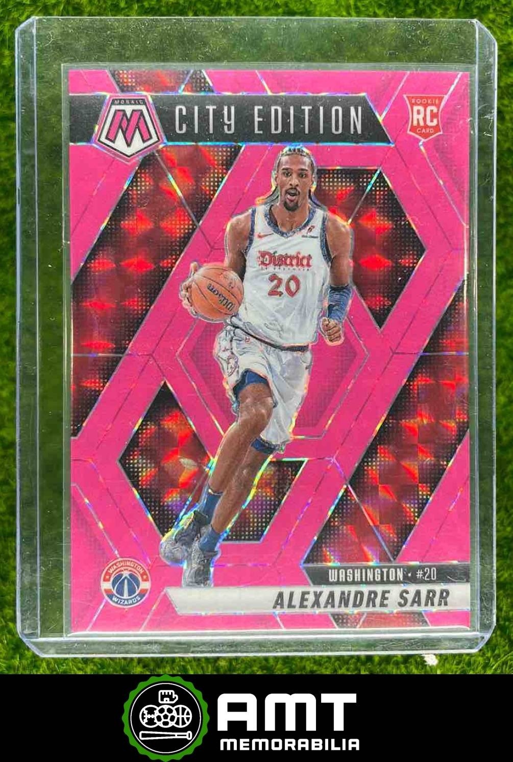 Alexandre Sarr RC 2024-25 Panini Mosaic 1/10 Pink Fluorescent Wizards #278