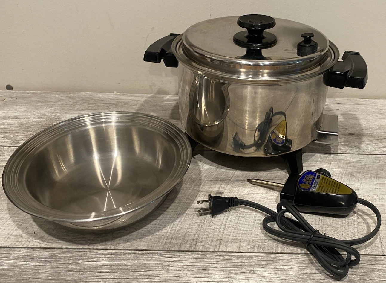 Royal Prestige Stainless Steele 5 QT Electric Cooker Pot Tested Works - MINTY