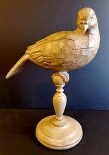Primitive Dove Figurine, Farmhouse Decor, Distressed Wood Look, Rustic Cottage