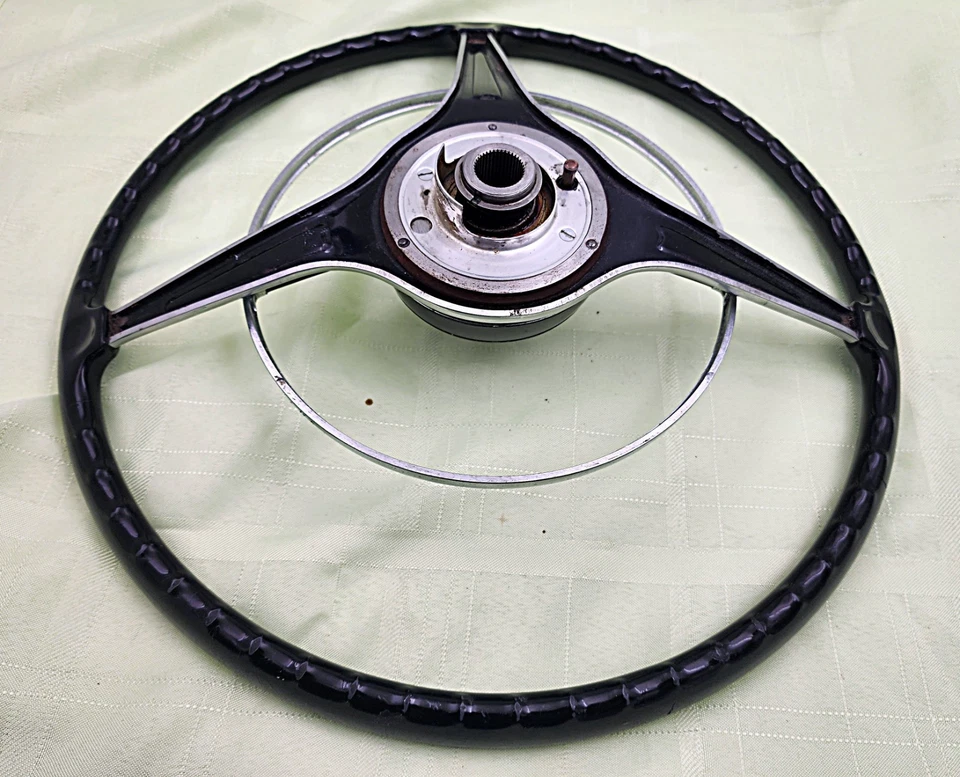 1963-1964 1965 Porsche 356 B T6 356C SC руль с роскошным хромированным рупорным кольцом - Изображение 3 из 4