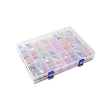 2 Pack Fixed 48 Grids Clear Plastic Divider Storage Box, Transparent Organize...