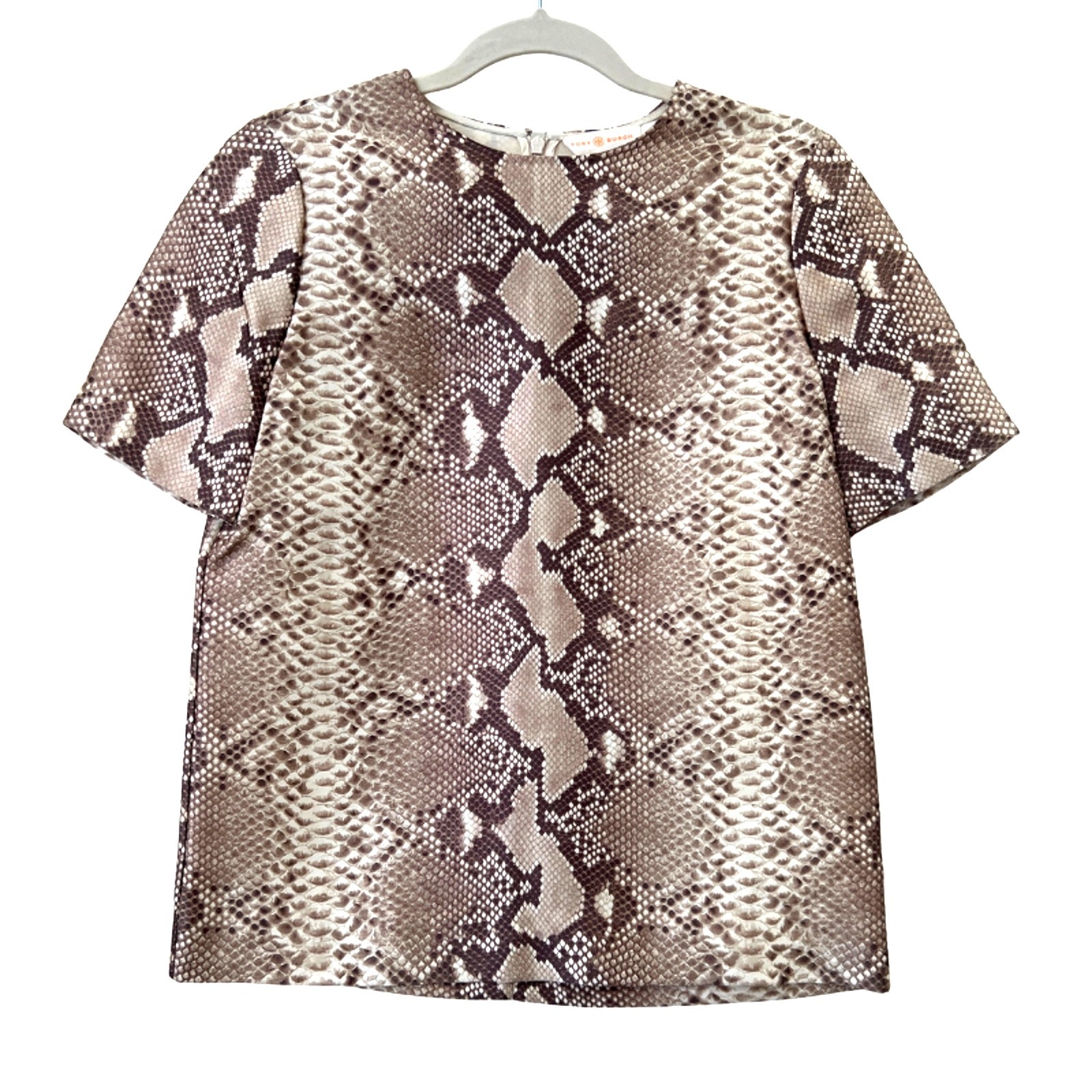 Tory Burch Python Snakeskin Pattern Silk Blend Bo… - image 1