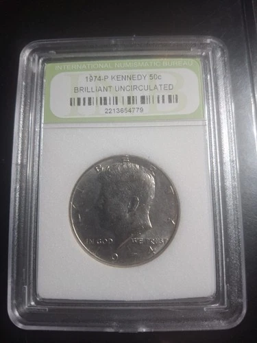 1974-P Kennedy Half Dollar Lot of 2 Uncirculated Slabbed Coins BU