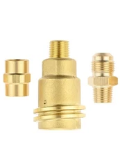 3 Pack QCC1 Nut Propane Gas Fitting Adapter Kit, QCC1 Male to 1/4" NPT Male, 3/8
