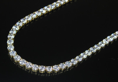 MASSIVE 8mm Tennis Chain Necklace 152ct Lab Sim VVS1 Diamonds 130g+ Gold