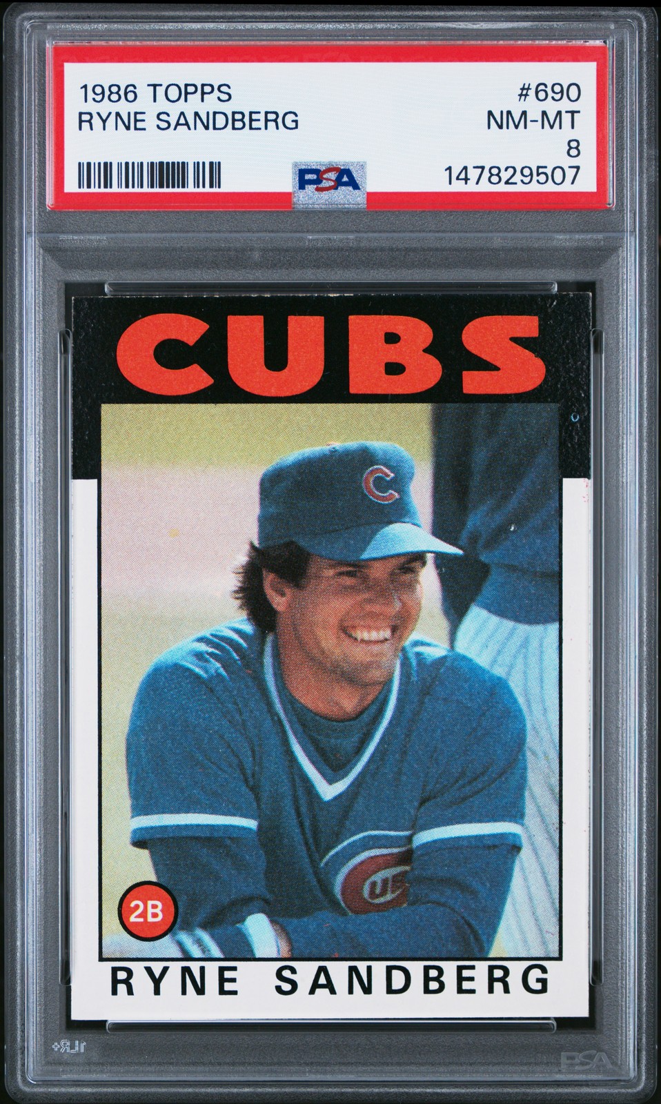 1986 TOPPS #690 RYNE SANDBERG PSA 8