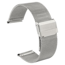 Stainless Steel Mesh Watch Band 22mm Quick Release Watch Strap Silver