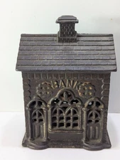 Antique A.C. Williams Cast Iron Still Bank Double Door Early 1900s 5 1/2" Tall