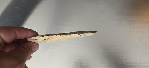 Original Stone Spear Head Point, Stone Blade, Beige/Brown, Approx. 5 in - Picture 4 of 6
