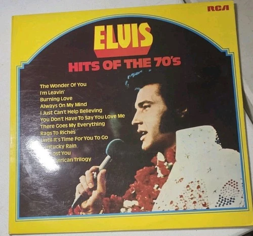 Elvis Hits of the 70's Record LP 12" VG vintage Always On My Mind -Orange label