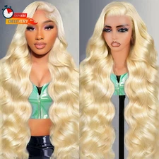 613 13X6 Lace Front Wig Human Hair 28 Inch 200 Density Blonde Wig Human Hair 613