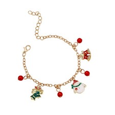 Christmas Bracelet for Women Adjustable Xmas Bracelets Santa Claus Multi Color B