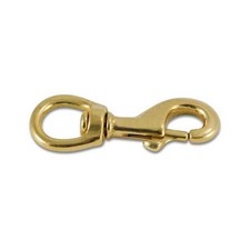 3/4 Inch Brass Swivel Eye Bolt Snap Hook 825B Gold Finish Marine Grade