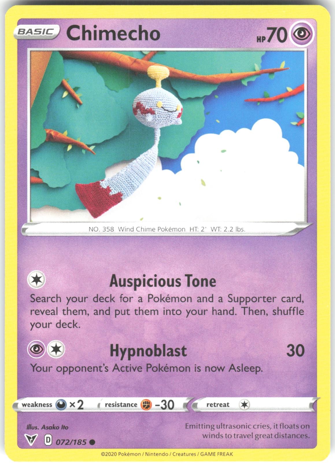 Chimecho 072/185 Vivid Voltage Pokemon Card NM