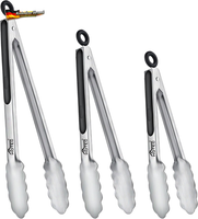 Edelstahl-KüChenzange Set 3-7 Zoll HitzebestäNdig, Grillen, Servieren, Kochen