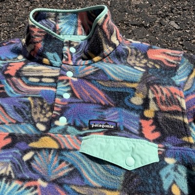 Patagonia Aztec Synchilla Snap-T Fleece Pullover Men Large Joy