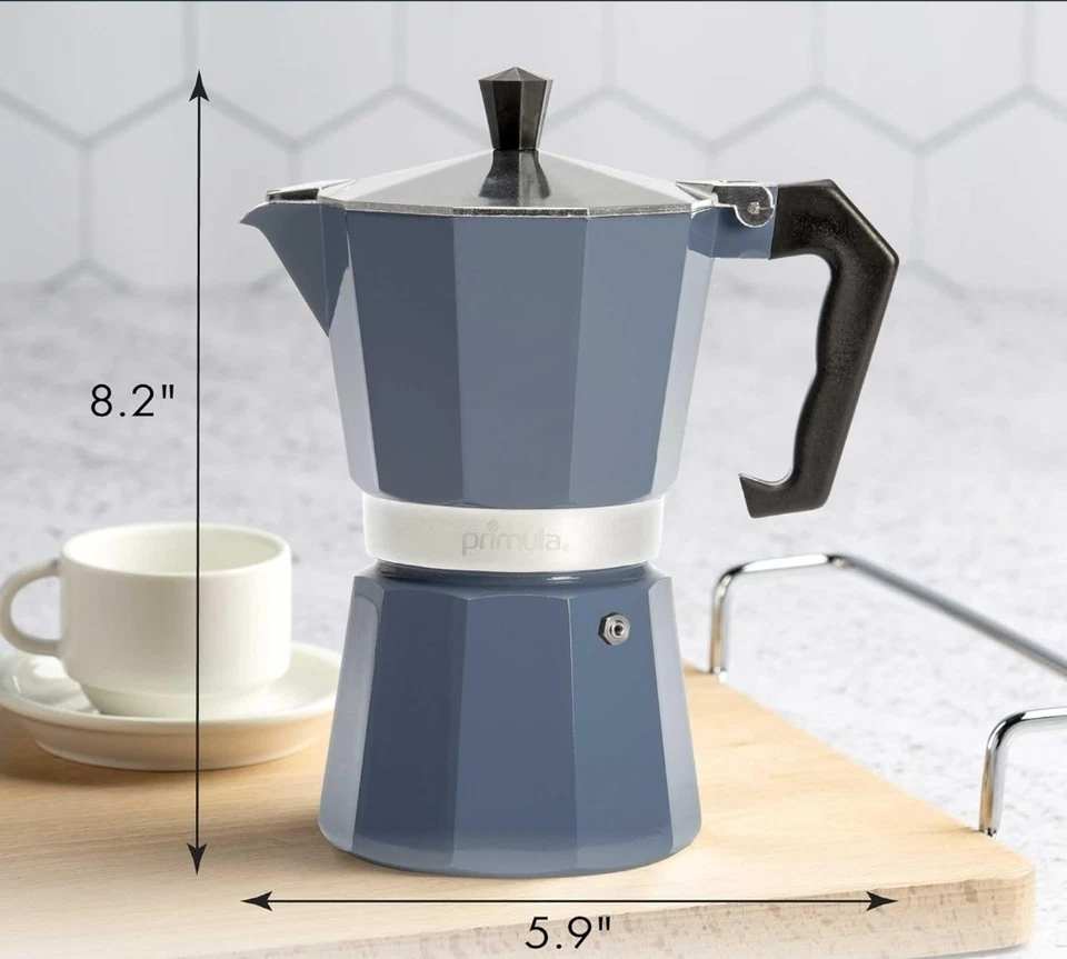 Primula Aluminum Espresso Maker - 6 Cup - Polished Blue - Brand New - Image 2 of 4
