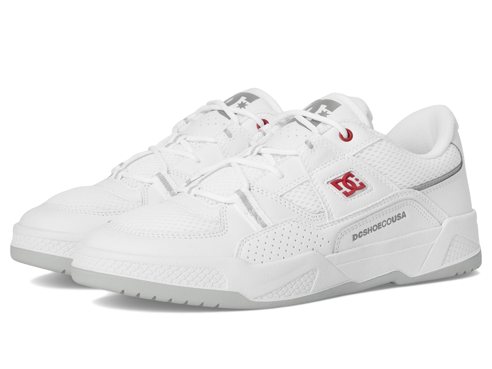 Men's Construct Skate Shoe, White/RED/Grey, 10.5