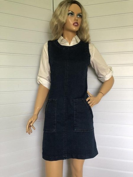 Women Laura Ashley Dress Navy 38 / M / 46 #A1ET
