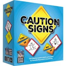 Wacky Wizard Games Caution Signs Party Game Hilarious Quick-Sketch Family