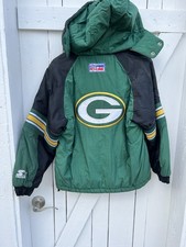 Starter Green Bay Packers NFL Pro Line Hooded Jacket Youth Size M Green/Black