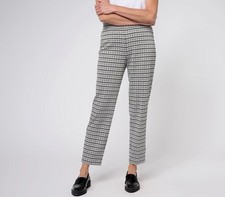 GRAVER Susan Graver Jacquard Knit AVA Slim Ankle Pants Size 4XP Gray A610541