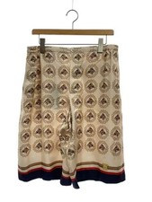 GUCCI Horse Shorts/ Size 52/ Silk/ Beige/ All-Over Print/ 672698