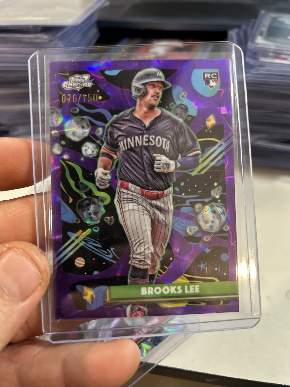 2025 Topps Cosmic Chrome #129 Brooks Lee Purple Nebula /150 Rookie RC