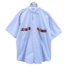 Used VINTAGE 60s 70s Short sleeve Chambray shirt L Men's