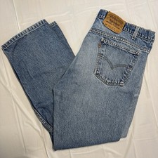 Levis 505 Jeans Orange Tab Tag 40x30 Made in USA Vtg 70  s Broken In Light Wash