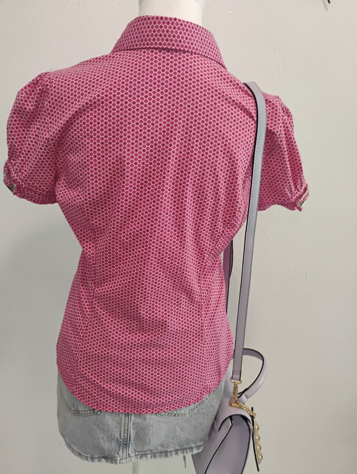 Express Design Studio Pink Geometric Button Accen… - image 3