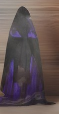 MEDIEVAL Hooded CLOAK Adult Size Large w/LED String Lights Purple/Black Cosplay
