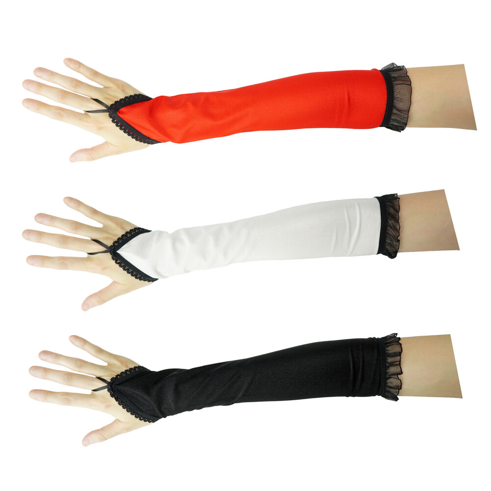 White Spandex Fingerless Gloves - Prom, Wedding, Cosplay, Costume