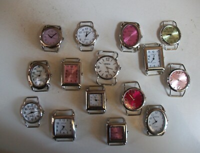 WOMEN SET OF 2 SILVER FINISH WATCH FACES FOR BEADING, RIBBON OR OTHER USE