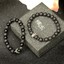 His And Hers Bracelets For Couples His & Hers - Red Black Lava Bead Yin Yang Couple Distance Set 1025607 - Foto 4