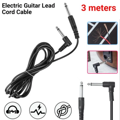 3M Guitar Lead Amp Cable 6.35mm 1/4 Inch Mono Jack Plug 6.3mm Keyboard Straight